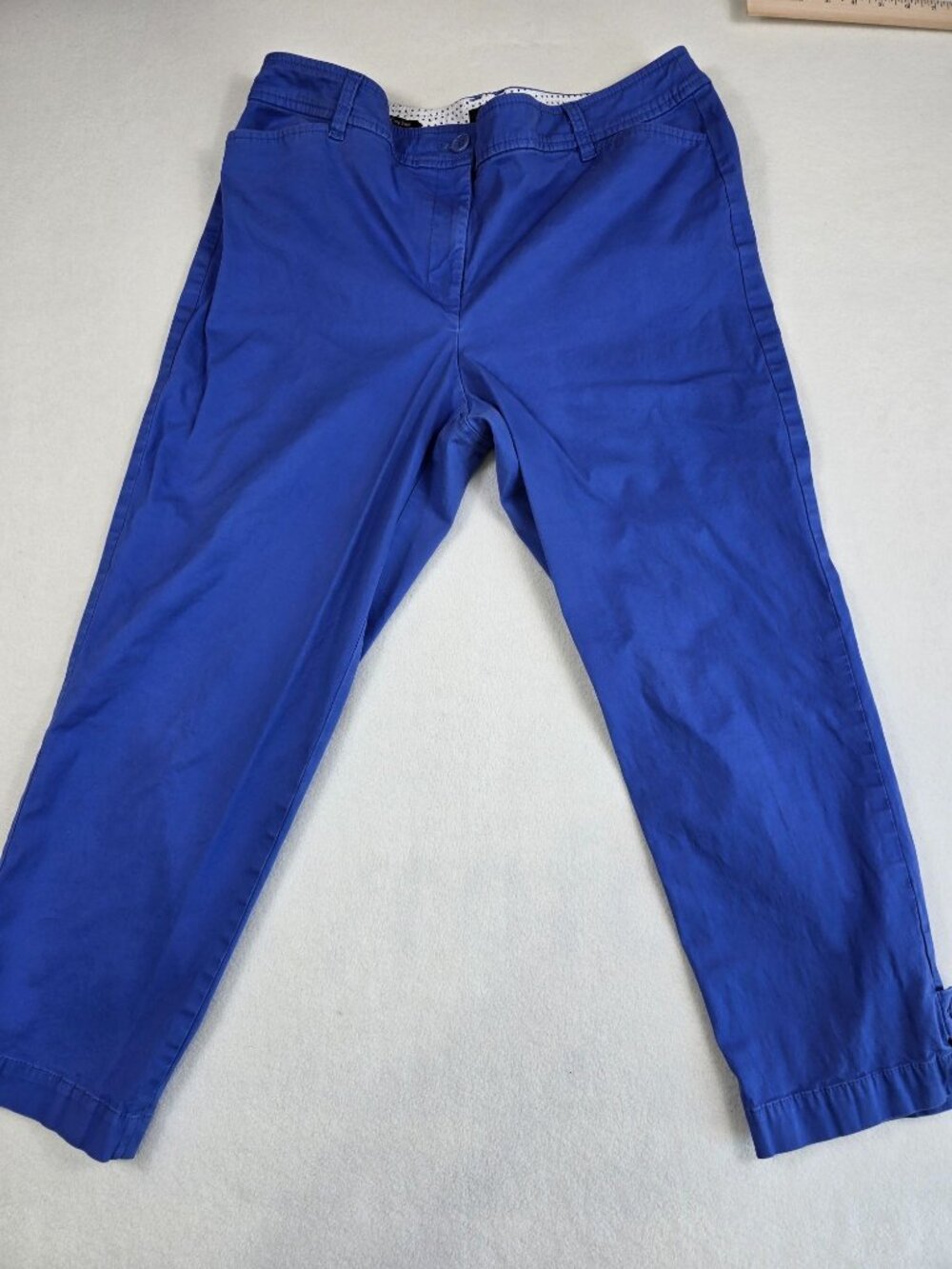 Talbots Womens Perfect Crop Pants Size 14 Blue